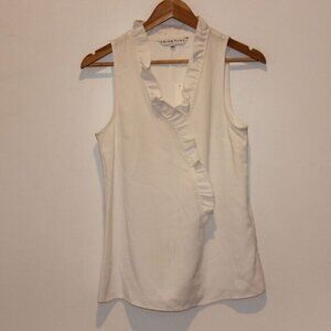 NEW Trina Turk Relaxation White Sleveless Blouse Women XS